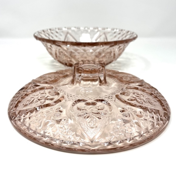Vintage Pink KIG Malaysia Pressed/Depression Glass Candy/Trinket Dish - Picture 4 of 8